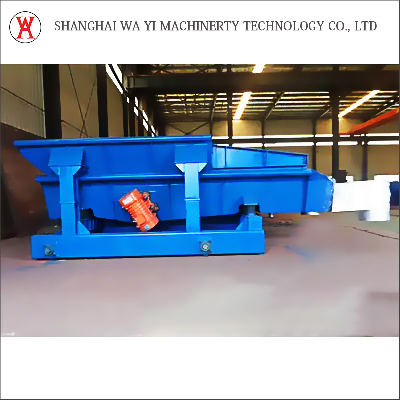 Vibrating feeder driven by three-phase vibration motor in metallurgical industry